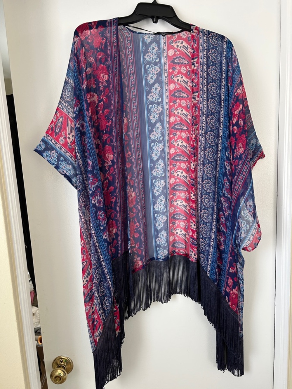Forever 21 Floral Fringe Kimono Cover Up
